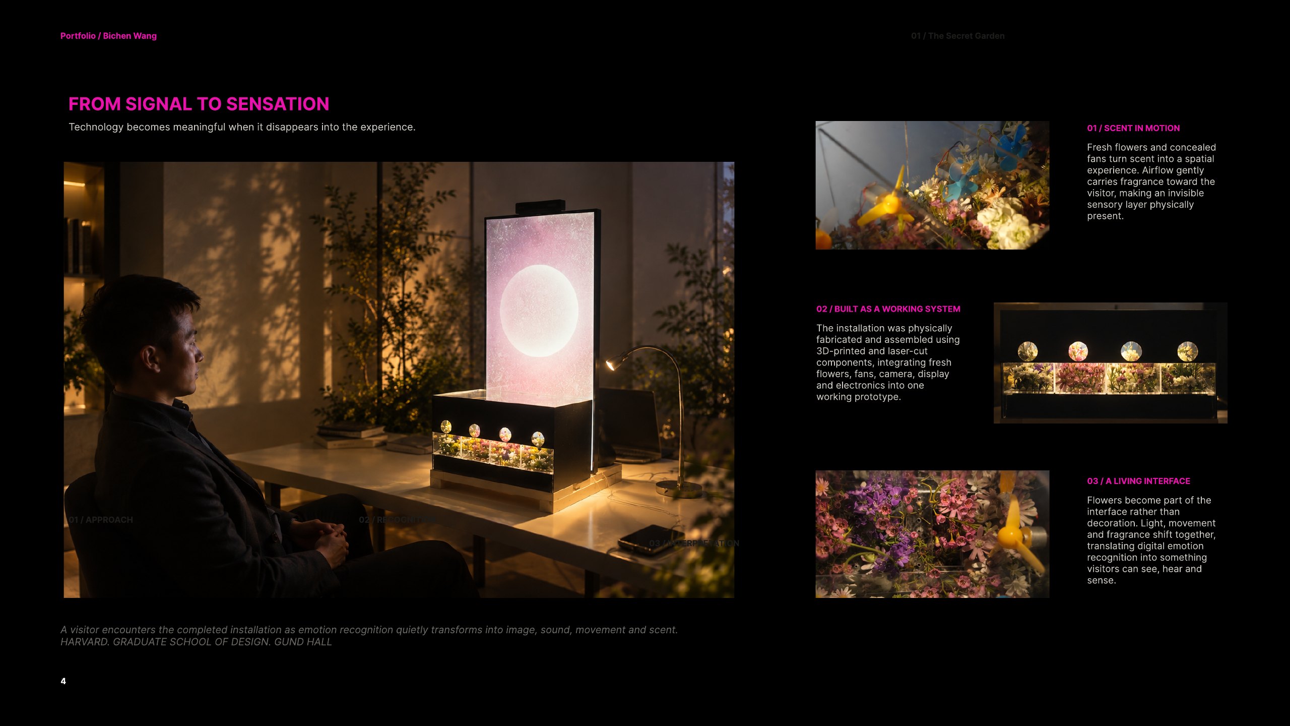 Visitor interacting with The Secret Garden prototype